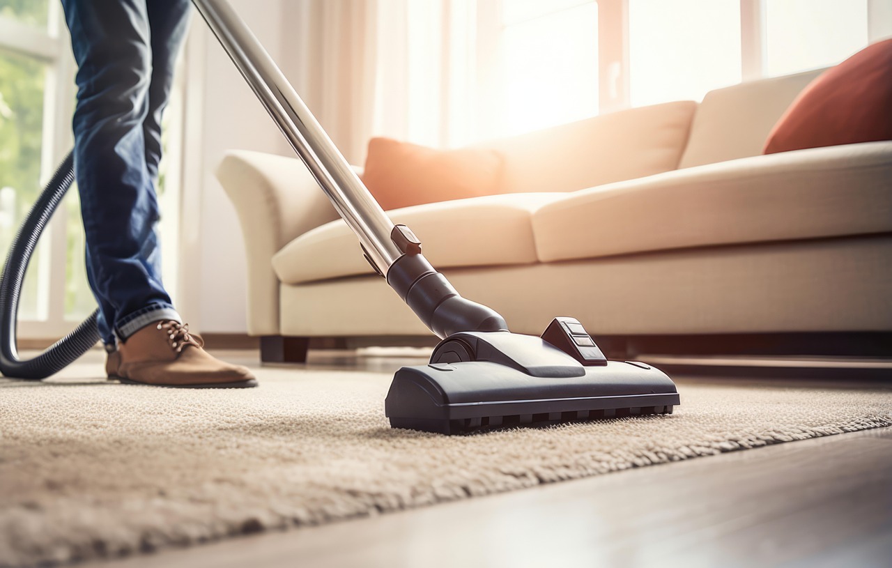 vacuum cleaner, modern, home, interior, carpet, cleaning, technology, effortless, efficiency, contemporary, clean, household, appliance, domestic, device, living room, flooring, hygiene, electric, contemporary design, innovation, equipment, housework, lifestyle, ai generated